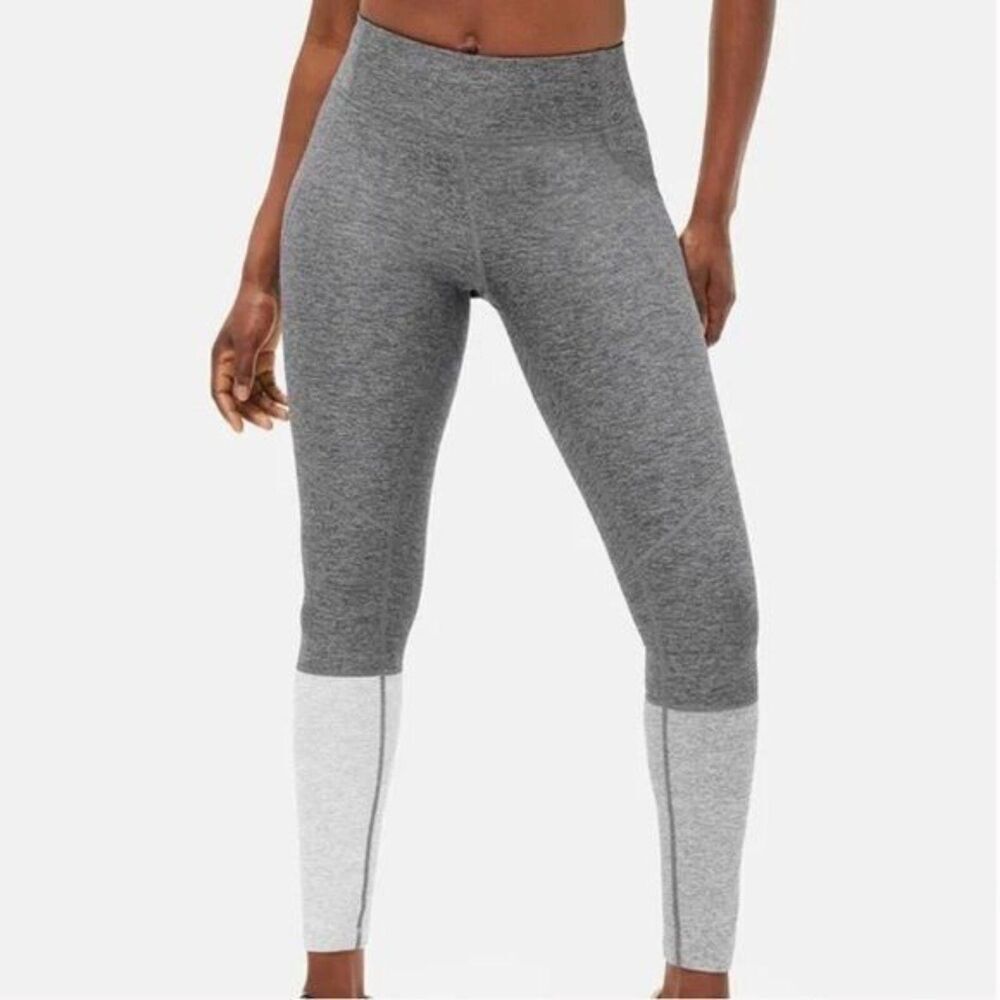 Outdoor Voices 7/8 Dipped Warmup Graphite Gray Colorblock Leggings Size Medium
